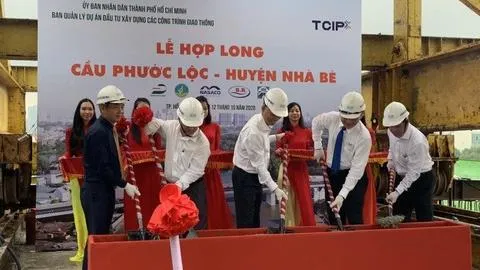 Hợp long cầu Phước Lộc ở Nhà Bè, dự kiến thông xe tháng 12/2020