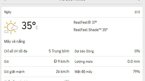 Dự báo thời tiết TPHCM hôm nay 21/2 và ngày mai 22/2/2023: trời có mây, lượng UV ở mức trung bình