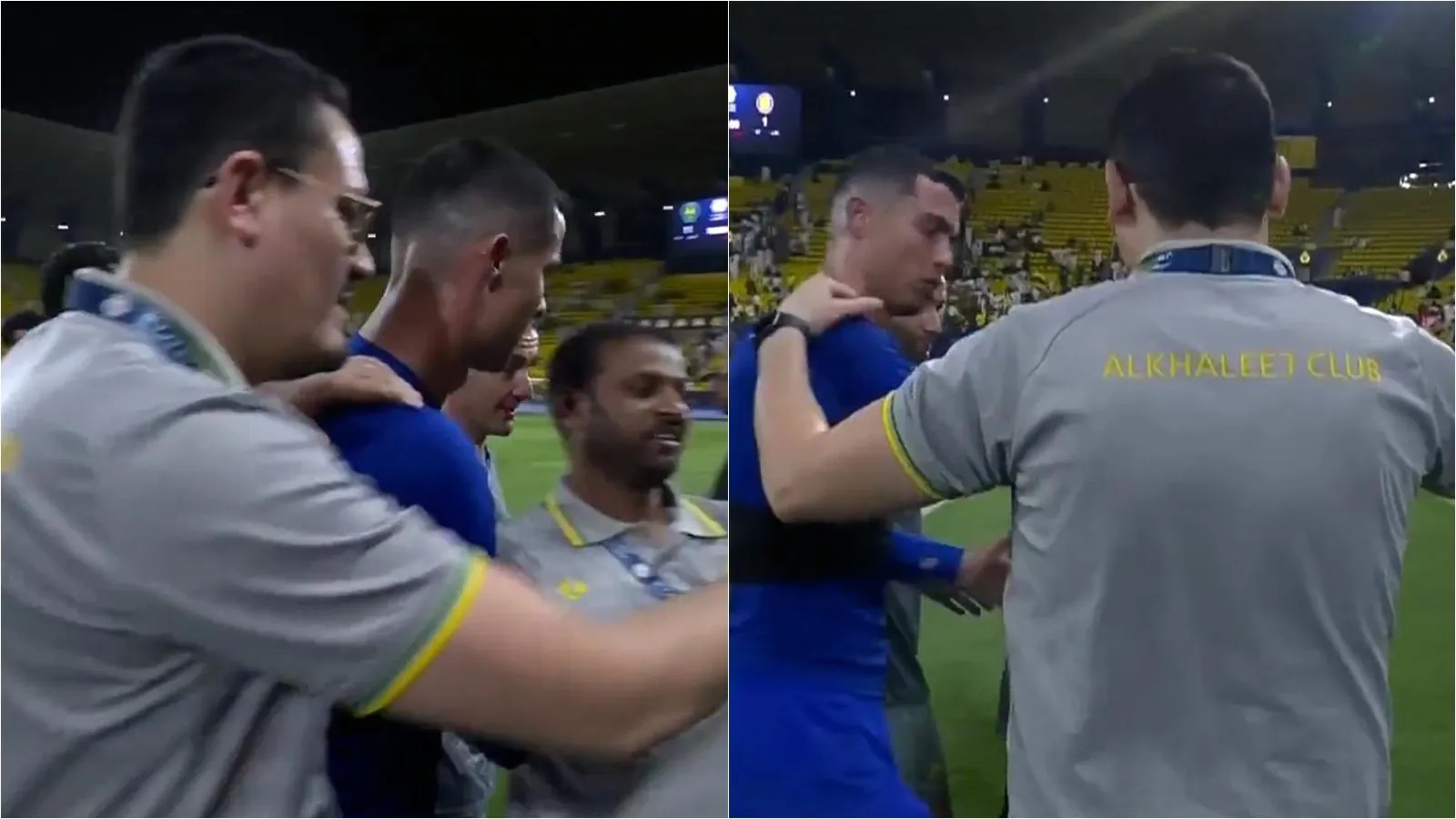 Ronaldo cay cú, đẩy thành viên ban huấn luyện đối thủ khi được xin chụp ảnh