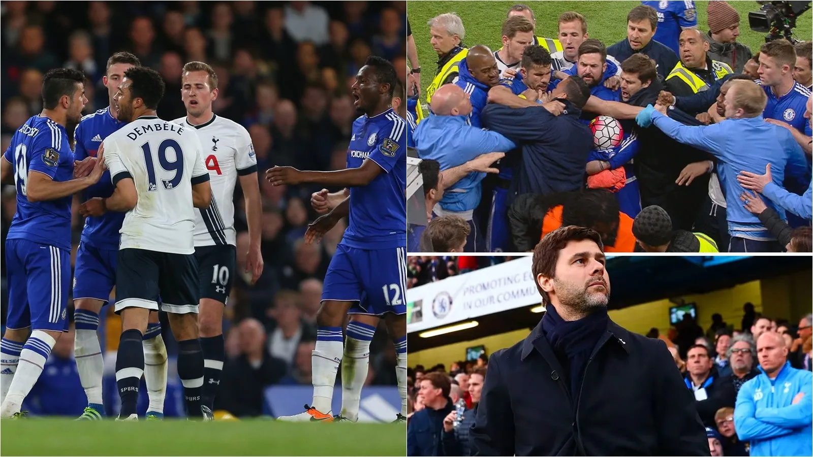 Pochettino cùng cầu thủ Tottenham lao vào màn ẩu đả với Chelsea