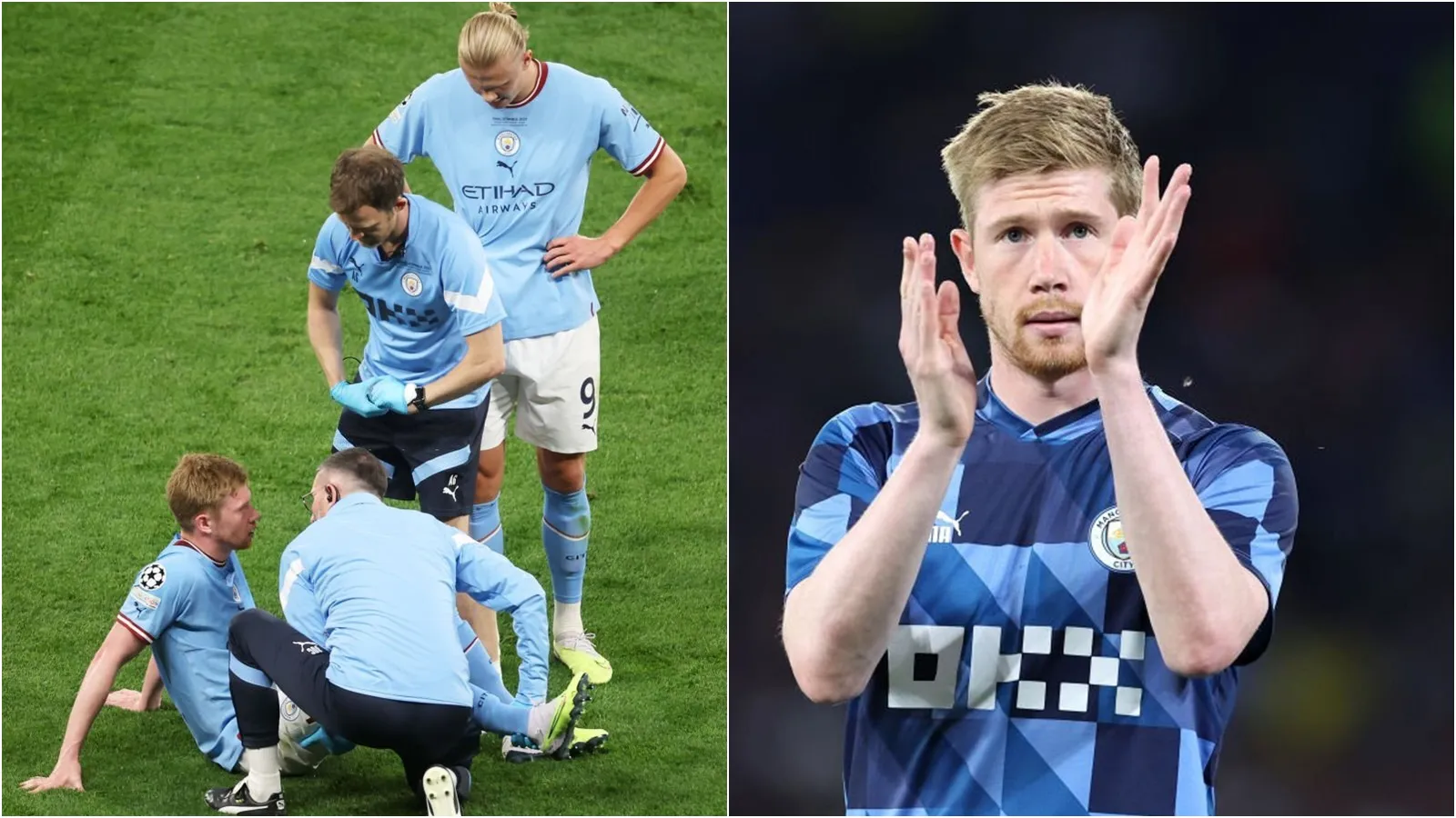 De Bruyne chấn thương, rời sân sau 34 phút trận Chung kết Cúp C1