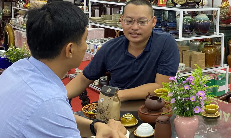 Không gian gốm Bát Tràng tại khu trưng bày Tinh hoa Việt Nam