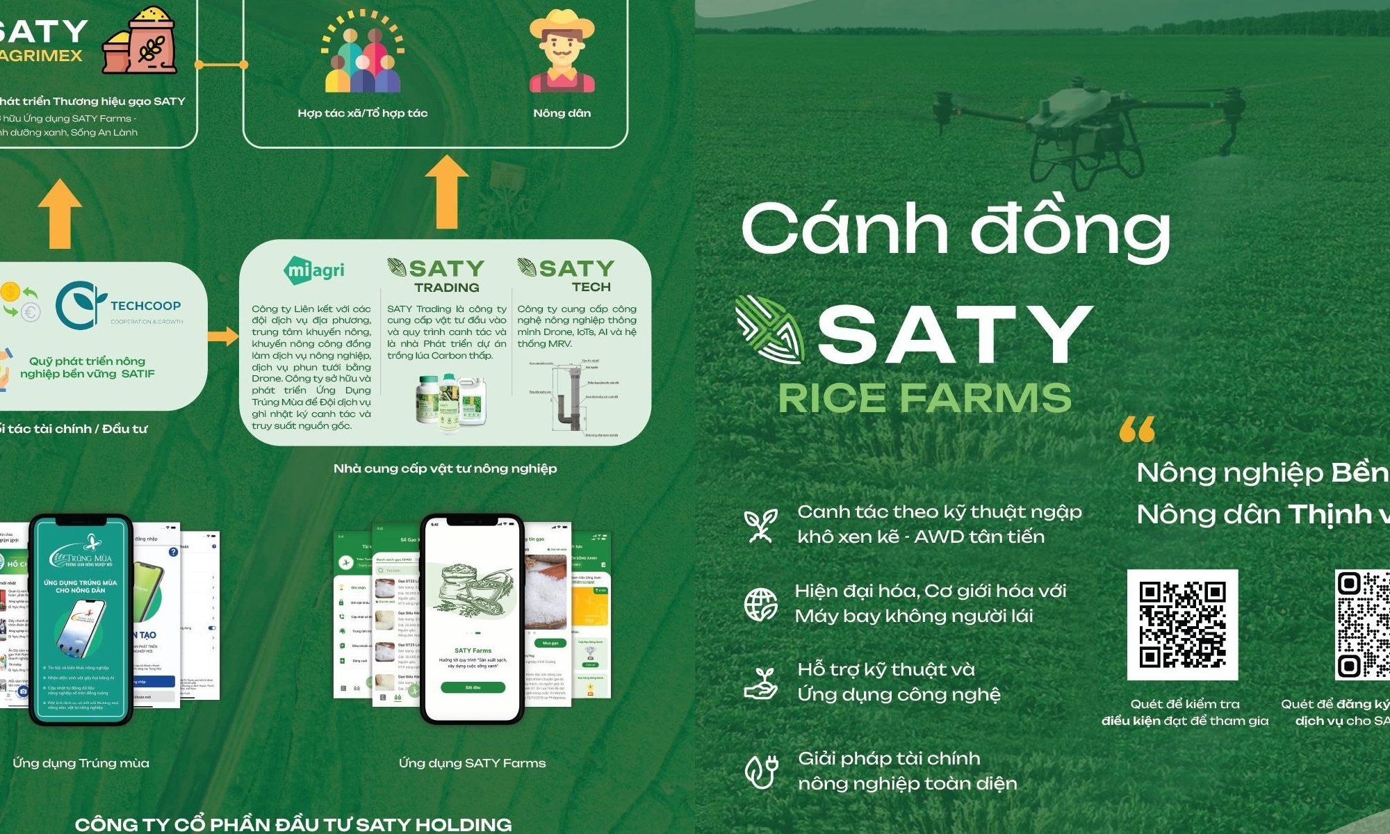 Cánh đồng Saty Rice Farm và liên minh canh tác lúa giảm phát thải